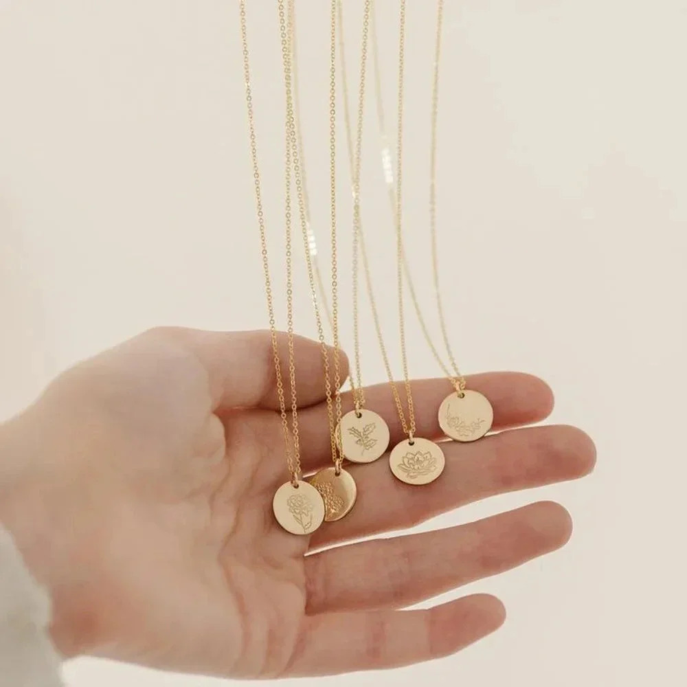 July Lotus Birth Flower Bohemian Charm Necklace - Picture 8 of 8